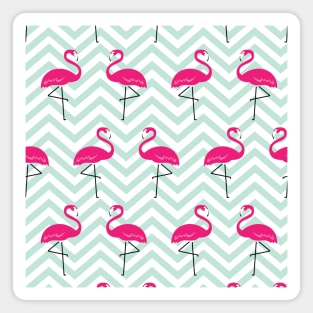 Flamingo mint pattern Magnet